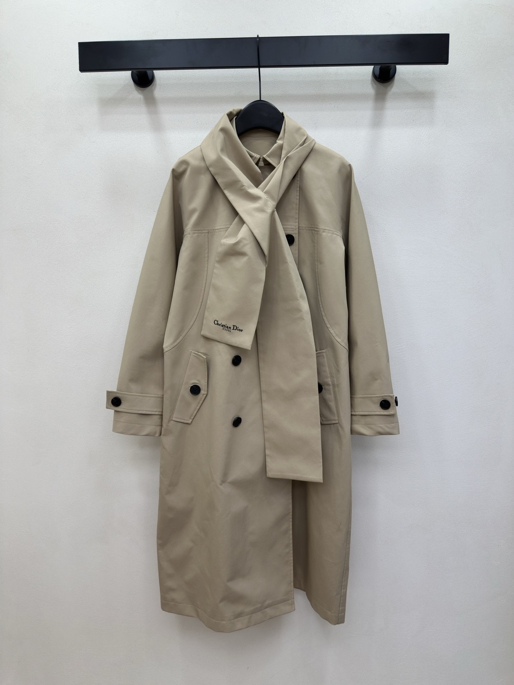 🤎Dior Scarf Collar Long Trench Coat